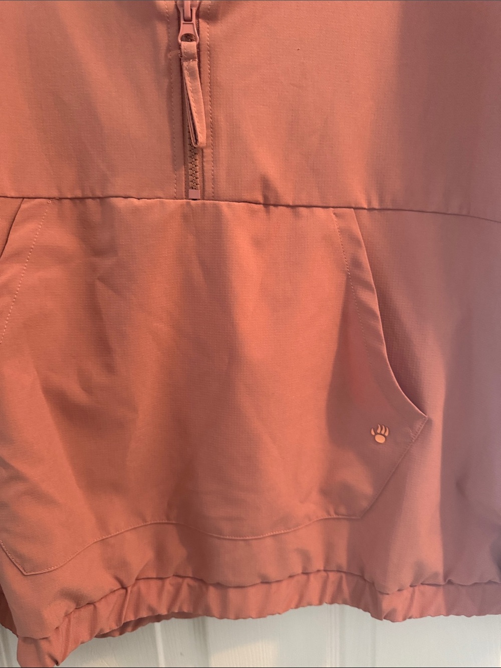 Women's Dusty Rose Hooded Anorak Jacket Bearpaw pull over - Picture 3 of 3